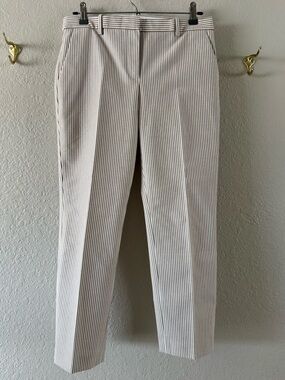Theory Pinstripe Low Rise Cream Cropped Chinos Very Sturdy Stretch Size 4 (Spot)
